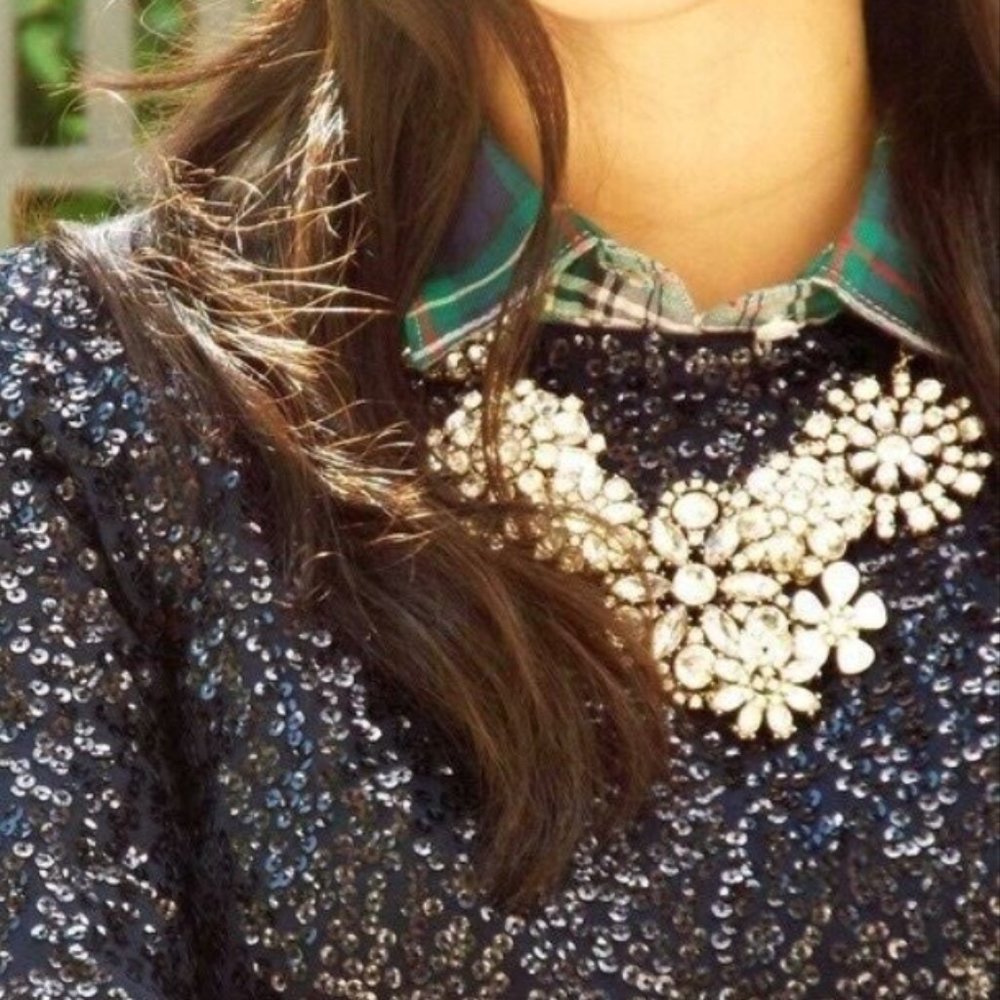 J Crew Sequin Glimmer Long Sleeve Tee